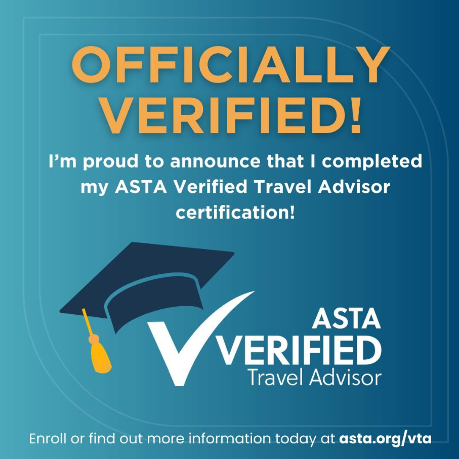 ASTA Verified Travel Advisor certification
